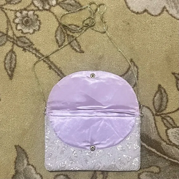 Walborg Glass Beaded Lavender Clutch Excellent Condition - Picture 3 of 7